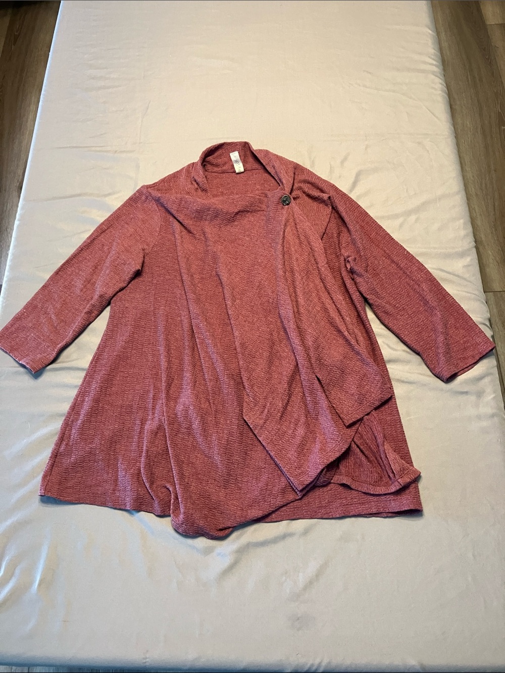 Women's Dusty Rose Open-Front Knit Sweater Cardigan